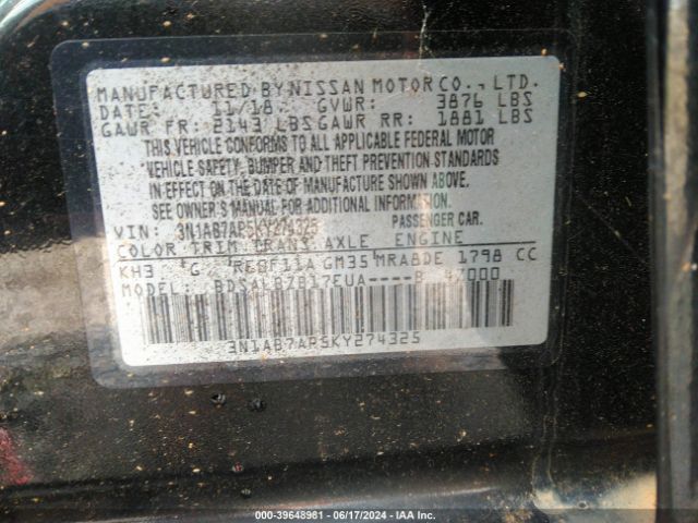 3N1AB7AP5KY274325 Nissan SENTRA S