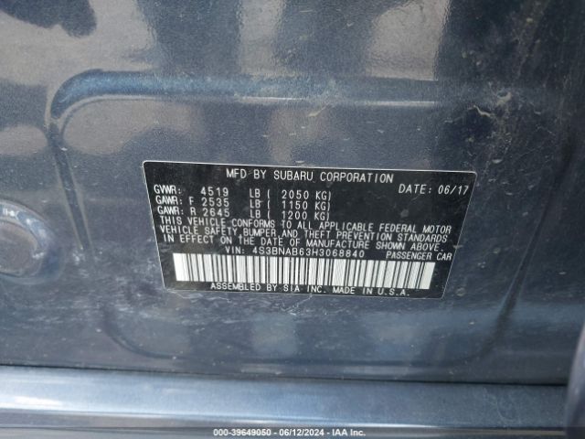4S3BNAB63H3068840 Subaru Legacy 2.5i