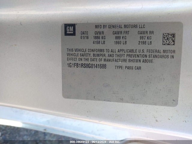 Chevrolet Camaro 1lt 2016 1G1FB1RS8G0141688 Image 9