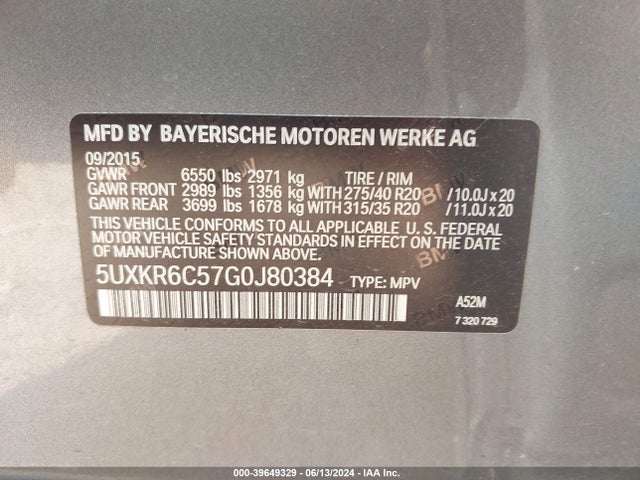 5UXKR6C57G0J80384 BMW X5 Xdrive50i