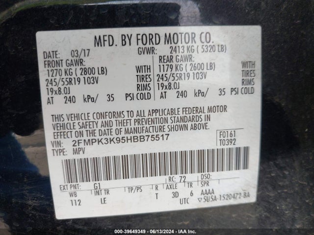 Ford Edge Titanium 2017 2FMPK3K95HBB75517 Image 9
