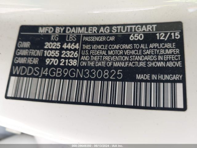 WDDSJ4GB9GN330825 Mercedes-Benz CLA 250 4MATIC