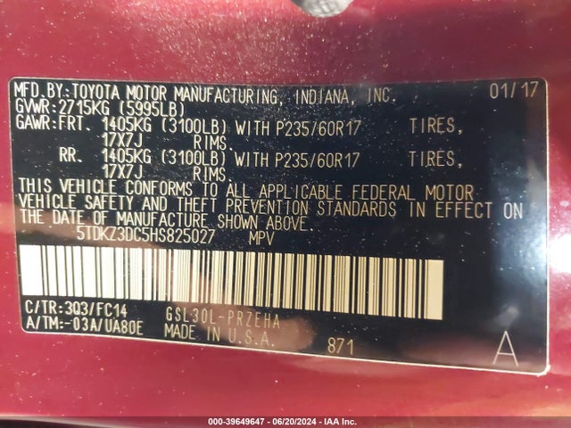 Toyota Sienna Le 8 Passenger 2017 5TDKZ3DC5HS825027 Image 9
