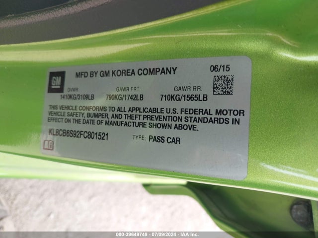 Chevrolet Spark Ls Cvt 2015 KL8CB6S92FC801521 Image 9
