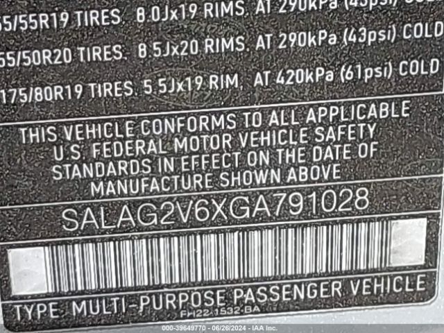 SALAG2V6XGA791028 Land Rover LR4