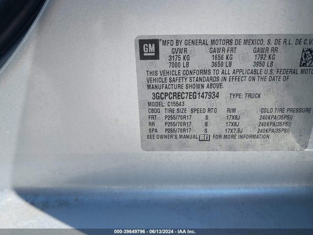 Chevrolet Silverado 1500 1lt 2014 3GCPCREC7EG147934 Image 9