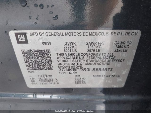 3GNKBFRS0LS554573 Chevrolet Blazer Fwd Premier