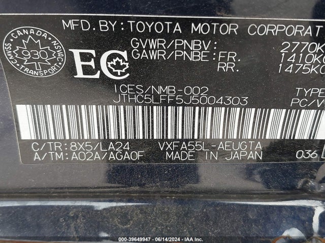 Lexus Ls 500 2018 JTHC5LFF5J5004303 Image 9