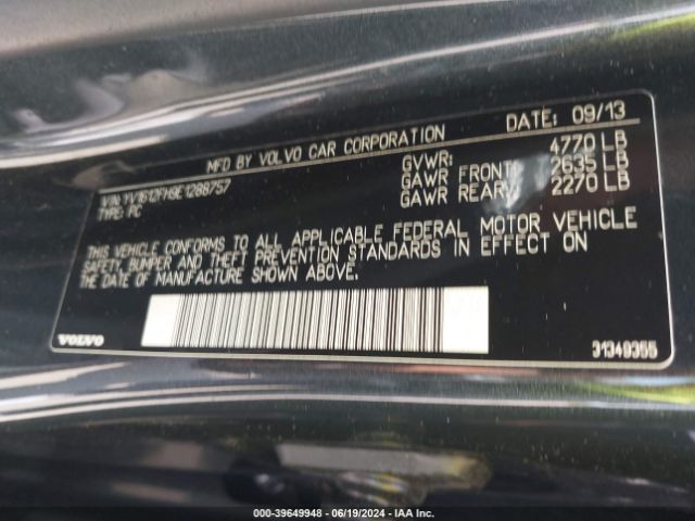 YV1612FH9E1288757 Volvo S60 T5/t5 Platinum/t5 Premier/t5 Premier Plus