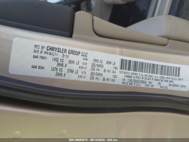 Jeep Grand Cherokee Limited 2014 1C4RJFBGXEC458524 Image 9
