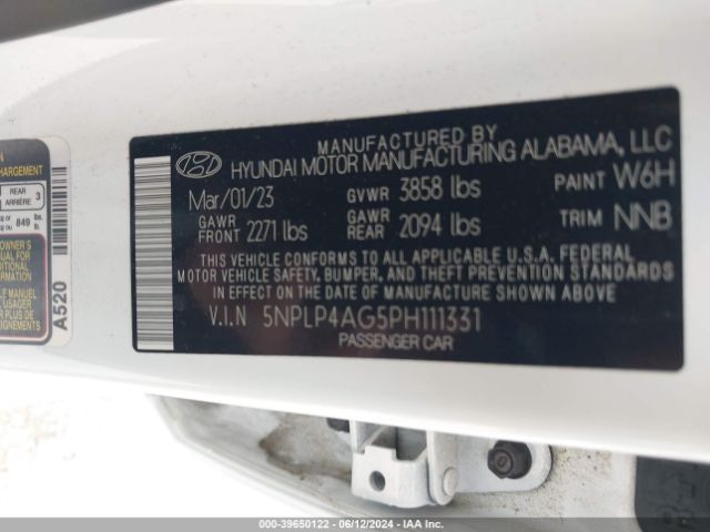 5NPLP4AG5PH111331 Hyundai Elantra Limited