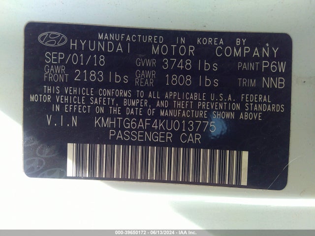 Hyundai Veloster 2.0 2019 KMHTG6AF4KU013775 Image 9