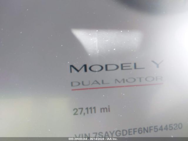 7SAYGDEF6NF544520 Tesla Model Y Performance Dual Motor All-wheel Drive