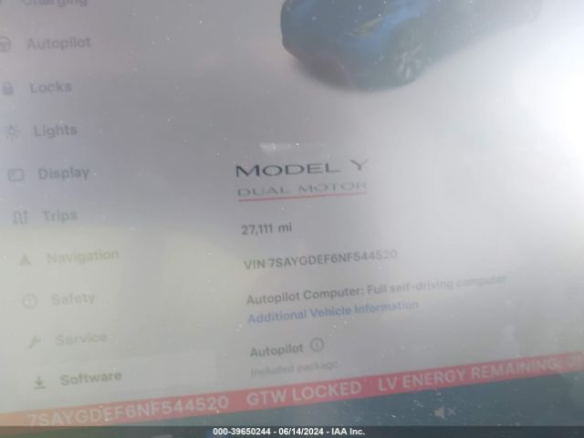 7SAYGDEF6NF544520 Tesla Model Y Performance Dual Motor All-wheel Drive