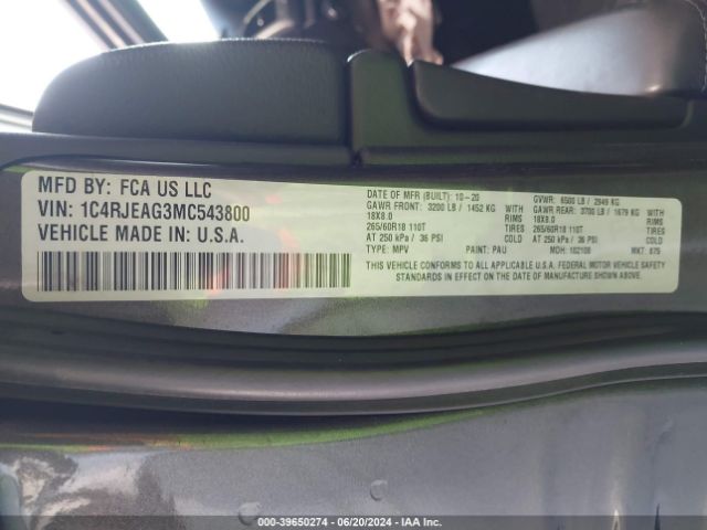1C4RJEAG3MC543800 Jeep Grand Cherokee Laredo E 4x2