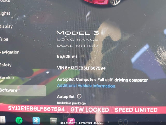 Tesla Model 3 Long Range Dual Motor All-wheel Drive 2020 5YJ3E1EB6LF667594 Image 15