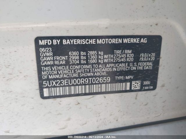 5UX23EU00R9T02659 BMW X5 Xdrive40i