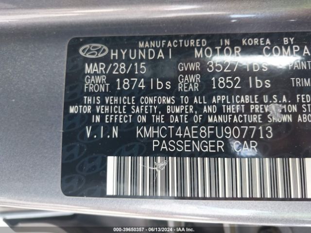 KMHCT4AE8FU907713 Hyundai ACCENT GLS