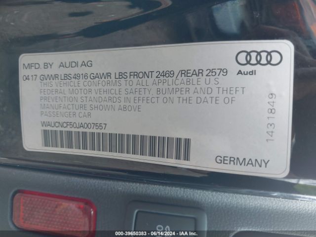 WAUCNCF50JA007557 Audi A5 2.0t Premium
