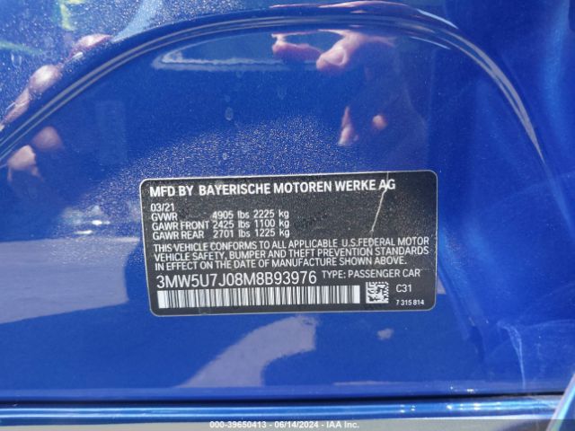 3MW5U7J08M8B93976 BMW 3 Series M340i
