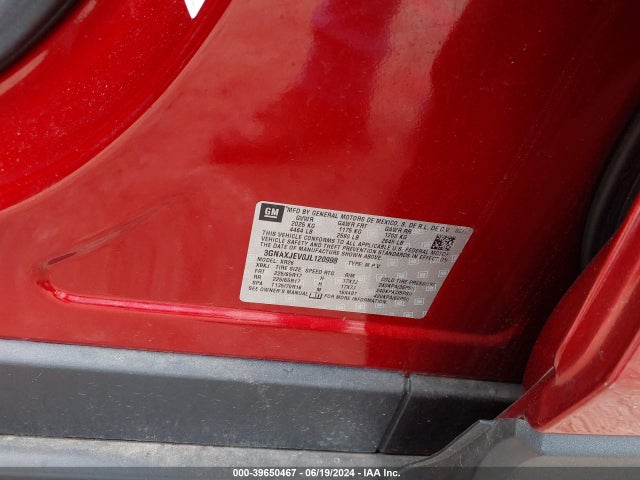 Chevrolet EQUINOX LT 2018 3GNAXJEV0JL120998 Image 9