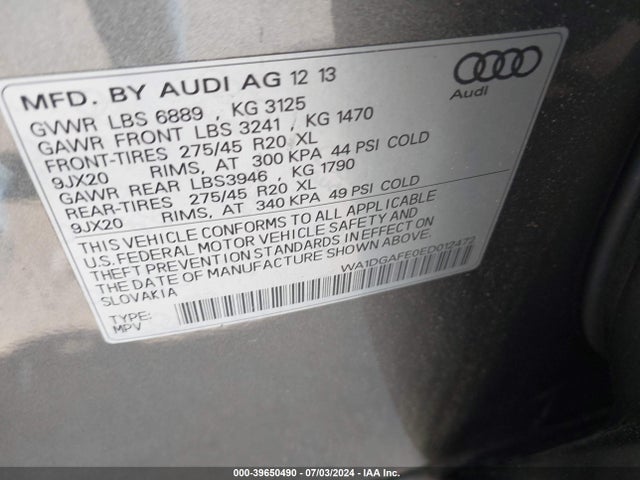 WA1DGAFE0ED012472 Audi Q7 3.0t S Line Prestige