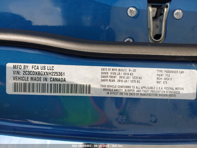 Dodge Charger Sxt Rwd 2022 2C3CDXBGXNH225361 Image 9