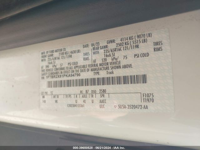 1FTBR2X81PKA94796 Ford Transit-250