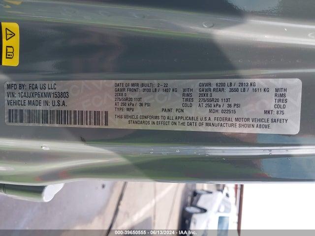 1C4JJXP6XNW153803 Jeep Wrangler 4xe Unlimited Sahara 4x4