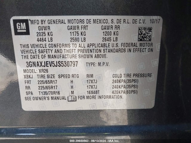 Chevrolet EQUINOX LT 2018 3GNAXJEV5JS530797 Image 9