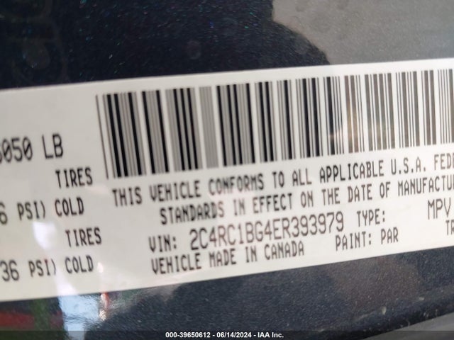 2C4RC1BG4ER393979 Chrysler Town & Country Touring