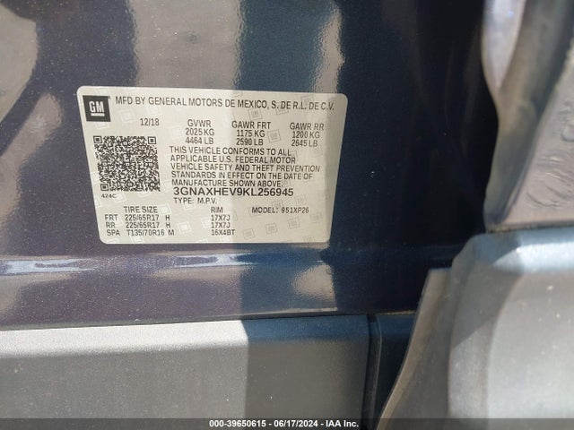 Chevrolet EQUINOX LS 2019 3GNAXHEV9KL256945 Image 9