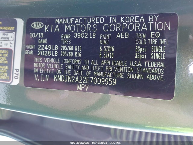KIA Soul 2014 KNDJN2A22E7009959 Image 9