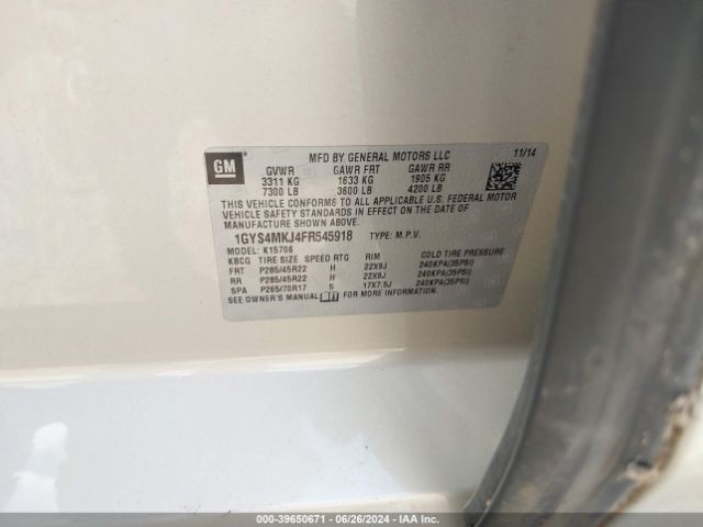 1GYS4MKJ4FR545918 Cadillac Escalade Luxury