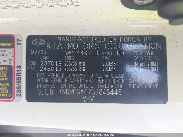 KIA Sportage Ex 2016 KNDPC3AC7G7845445 Image 9