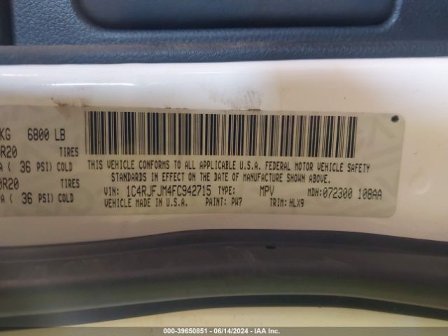 1C4RJFJM4FC942715 Jeep Grand Cherokee Summit