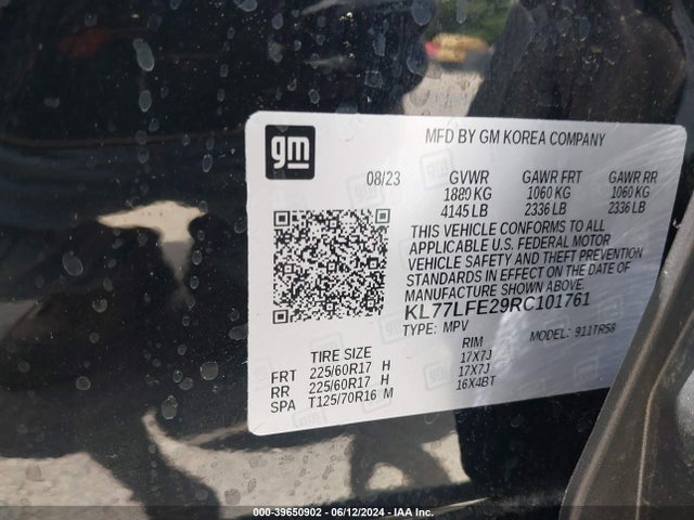 Chevrolet Trax Fwd Sp 2024 KL77LFE29RC101761 Image 9