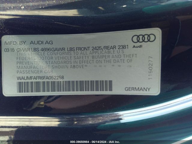 WAUMFAFR6FA052258 Audi A5 2.0t Premium