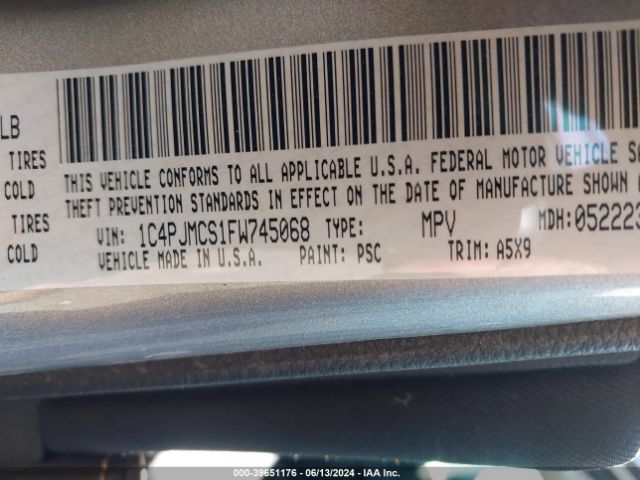 1C4PJMCS1FW745068 Jeep Cherokee Latitude