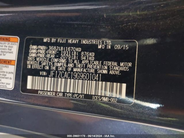 JF1ZCAC19G9601041 Subaru Brz Limited