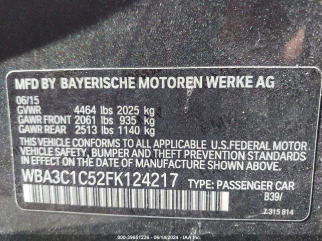WBA3C1C52FK124217 BMW 328I