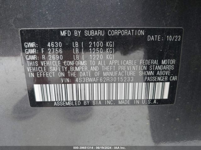 4S3BWAF62R3015233 Subaru Legacy Premium