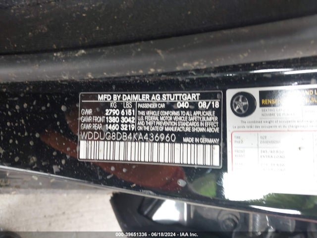 WDDUG8DB4KA436960 Mercedes-Benz S 560