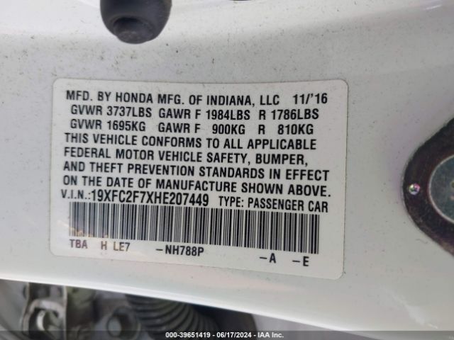 19XFC2F7XHE207449 Honda CIVIC EX