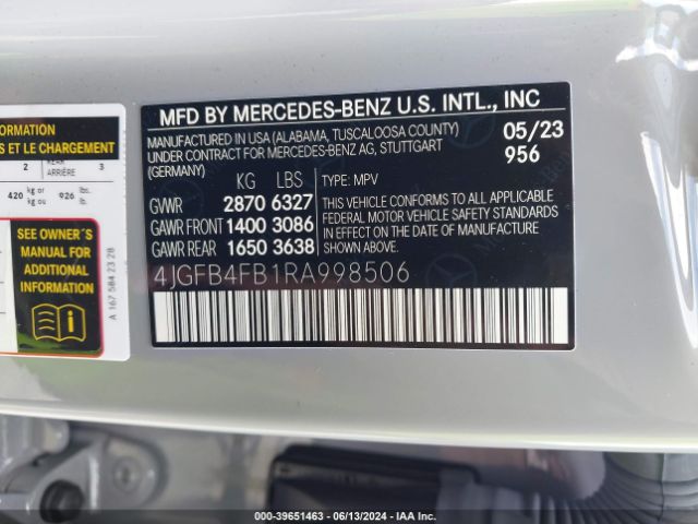 4JGFB4FB1RA998506 Mercedes-Benz Gle 350 4matic