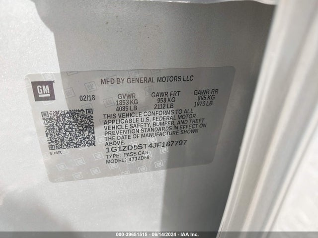 Chevrolet MALIBU LT 2018 1G1ZD5ST4JF187797 Image 9