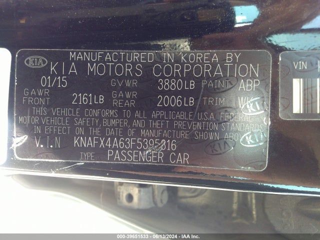 KIA FORTE LX 2015 KNAFX4A63F5395316 Image 9