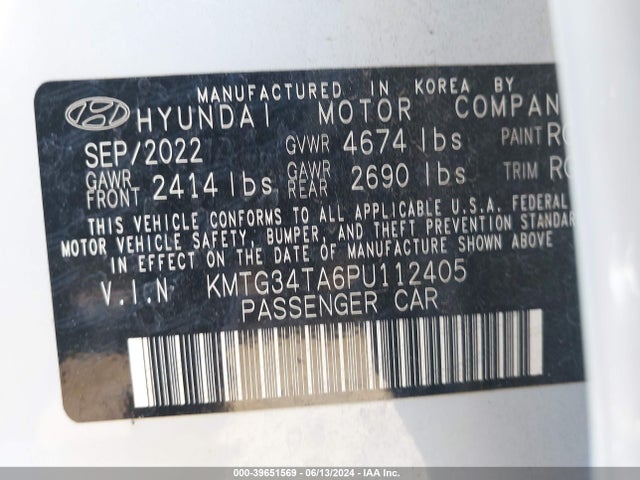 Genesis G70 2.0t Rwd 2023 KMTG34TA6PU112405 Image 9