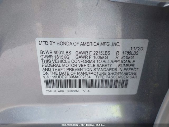 19UDE2F30MA002834 Acura Ilx Standard
