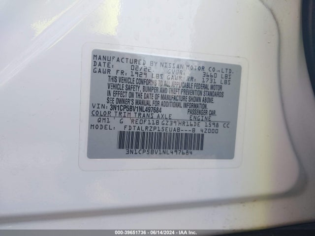 Nissan Kicks S Xtronic Cvt 2022 3N1CP5BV1NL497684 Image 9